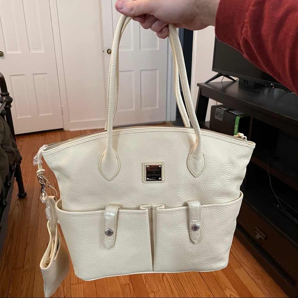Dooney & Bourke Cream Crescent Tote Bag